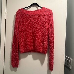 Cozy Pink Textured Knit Sweater